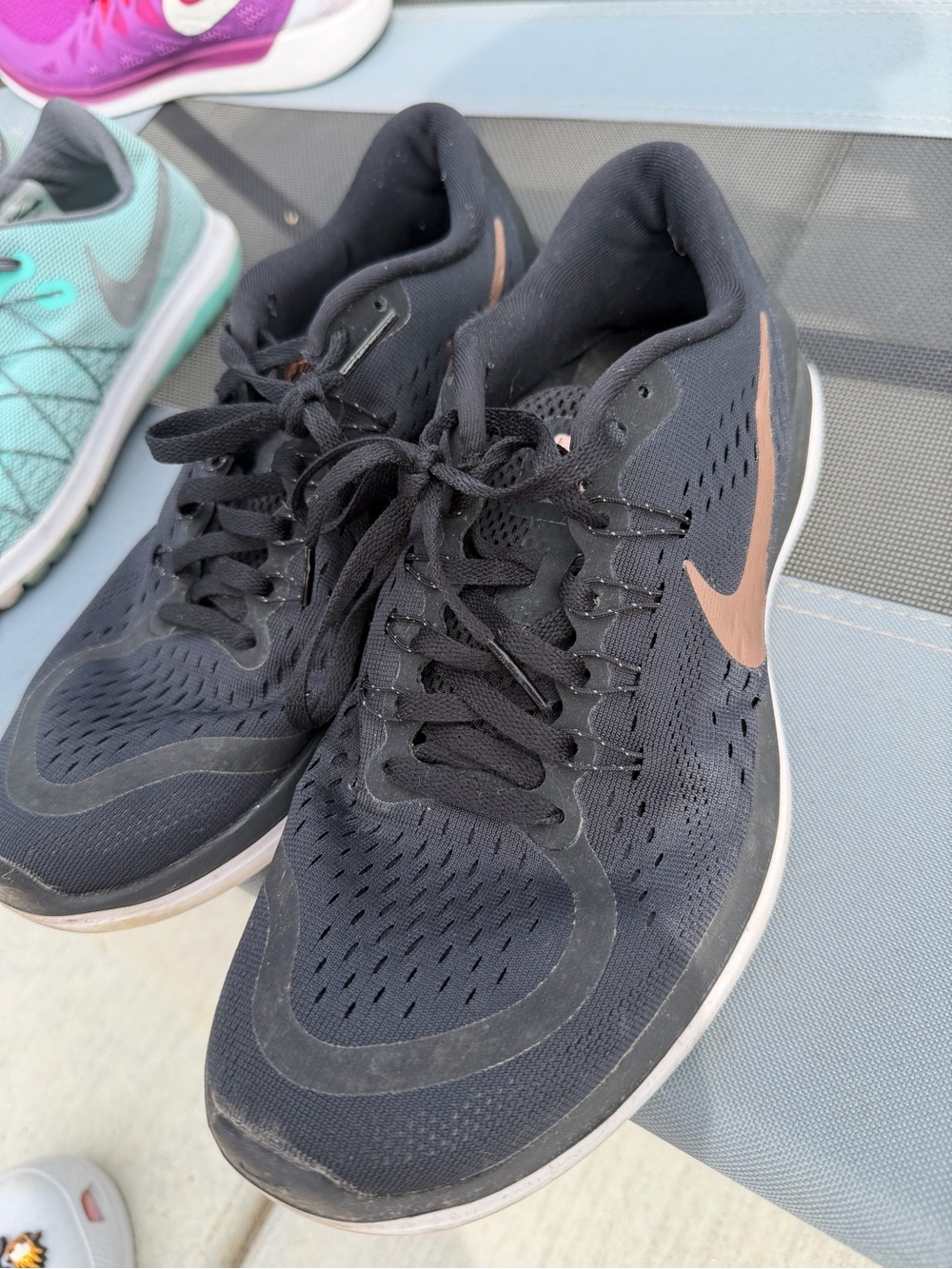 Women’s Nike Black Sneakers with Rose Gold Swoosh